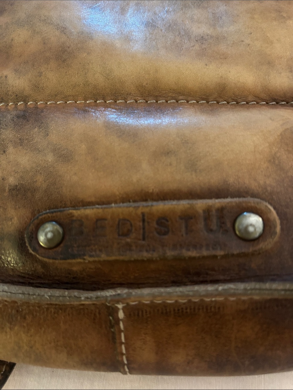 Bed Stu Brown Leather Studded Crossbody Bag - Picture 3 of 16